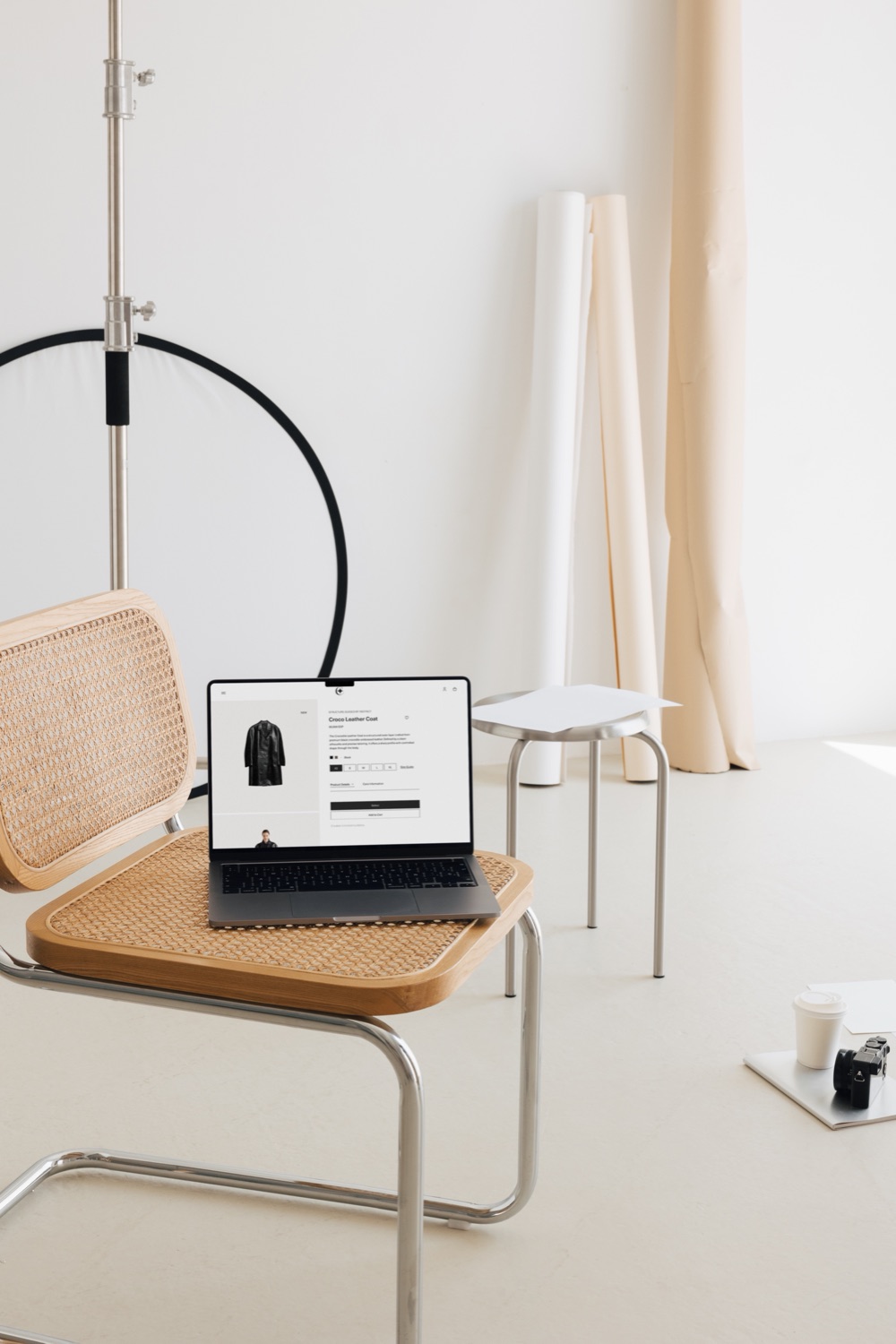 EIMA — storefront on a MacBook in studio