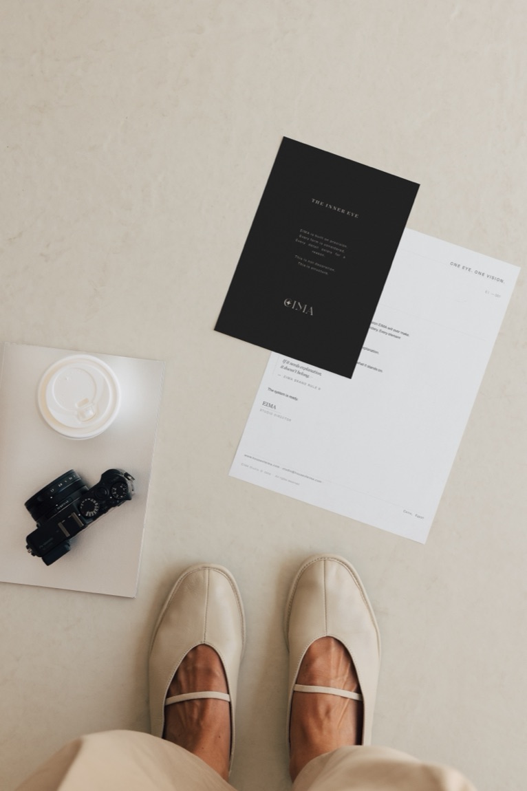 EIMA — The Inner Eye card, studio flatlay