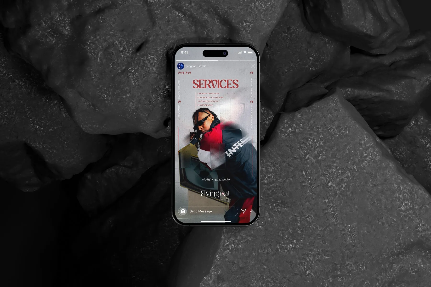 Flyingoat dark ad — chrome skin