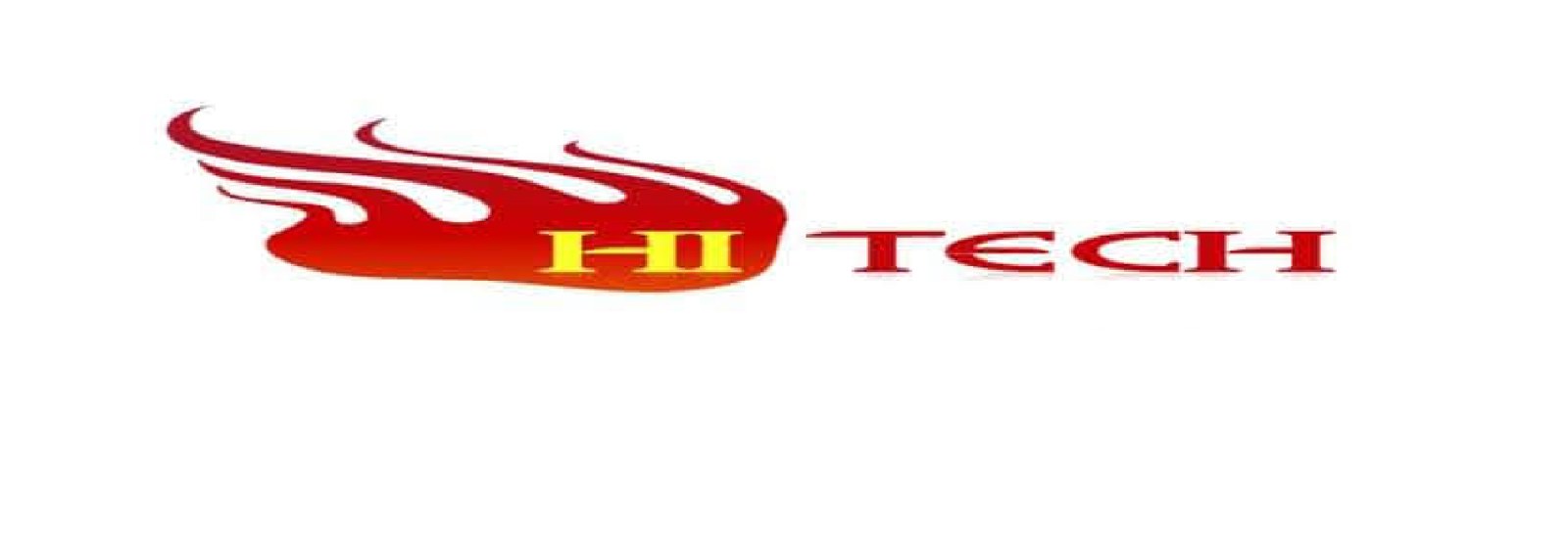 The original Hi Tech logo — a red and orange cartoon flame