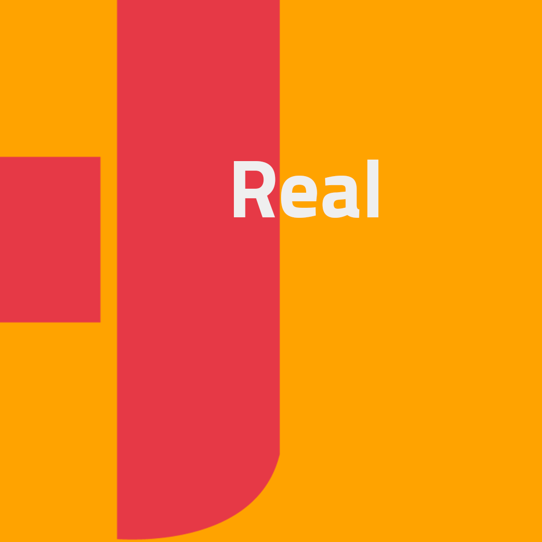 Animated kinetic post — Real / Trusted / Security