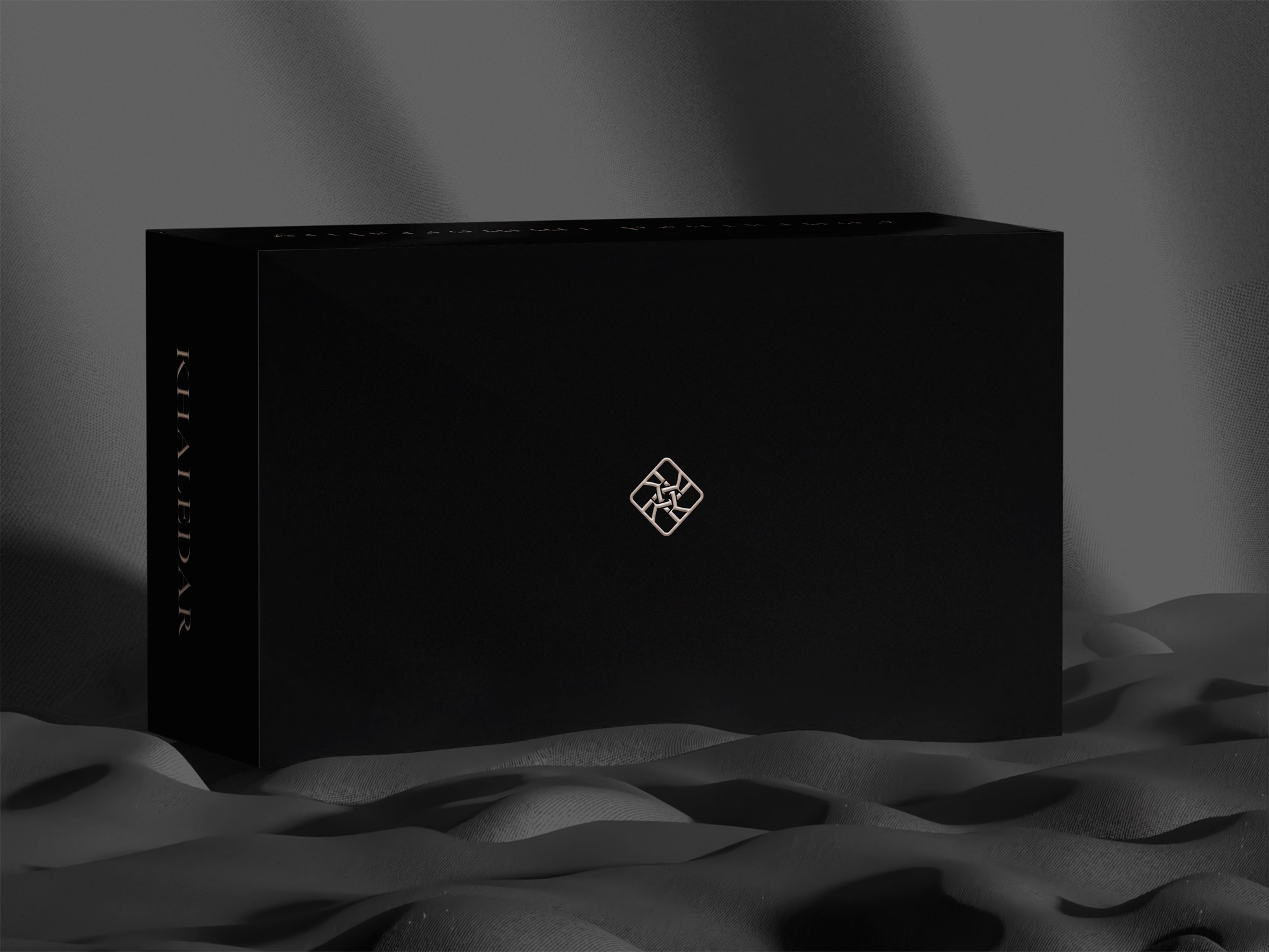 The Khaledar box — ink, gold foil