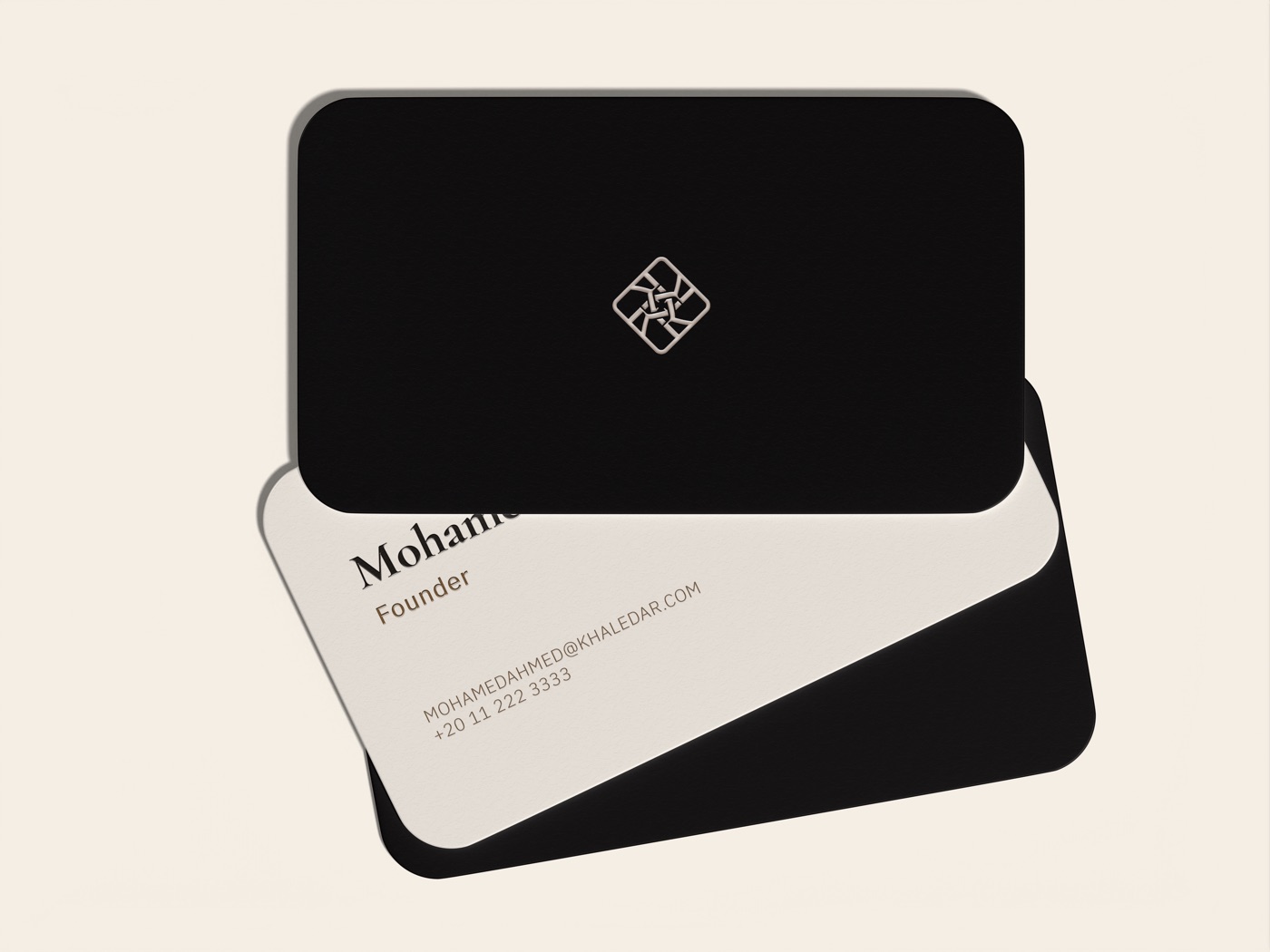 Khaledar cards — debossed mark