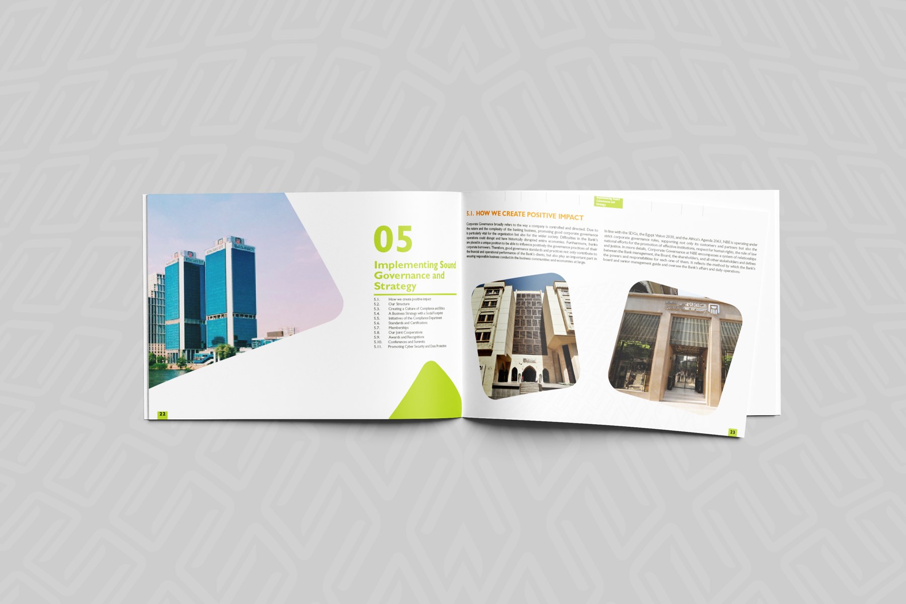 An open spread — the bank's towers, a chapter on growth